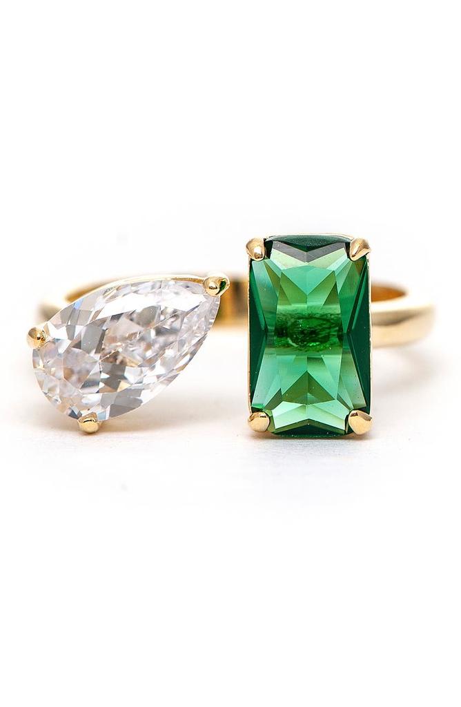 Rivka Friedman Emerald Cut Crystal & CZ Ring