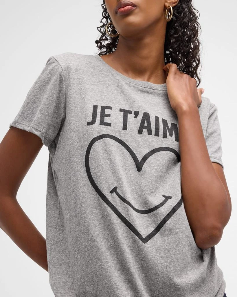 Cinq a Sept Smiling Heart Heathered Graphic T-Shirt 7
