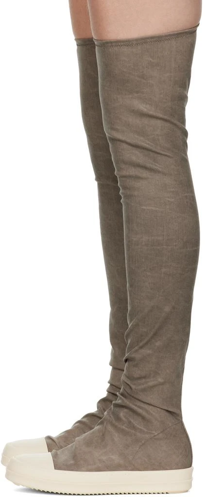 Rick Owens Gray Porterville High Sock Sneaks Tall Boots 3