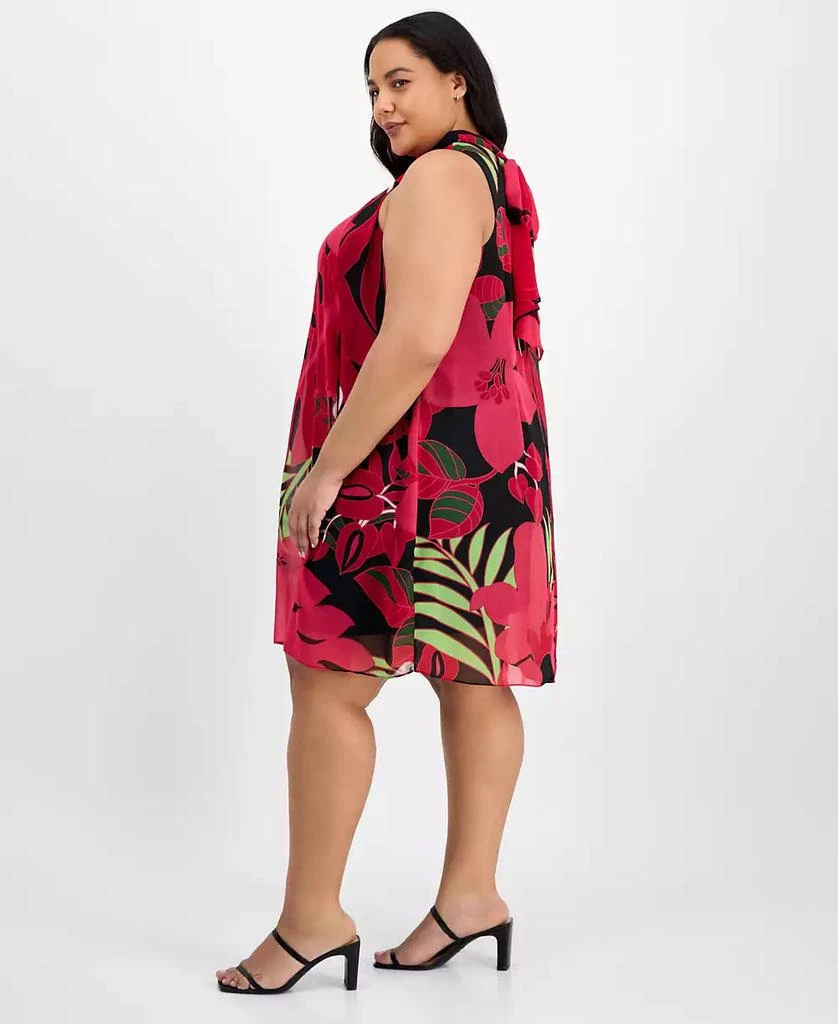 Robbie Bee Plus Size Bow-Back Printed Trapeze Dress 2
