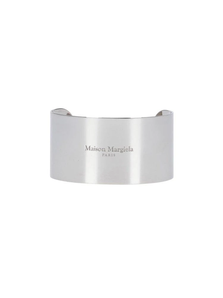 MAISON MARGIELA Maison Margiela Logo Engraved Wide Cuff Bracelet