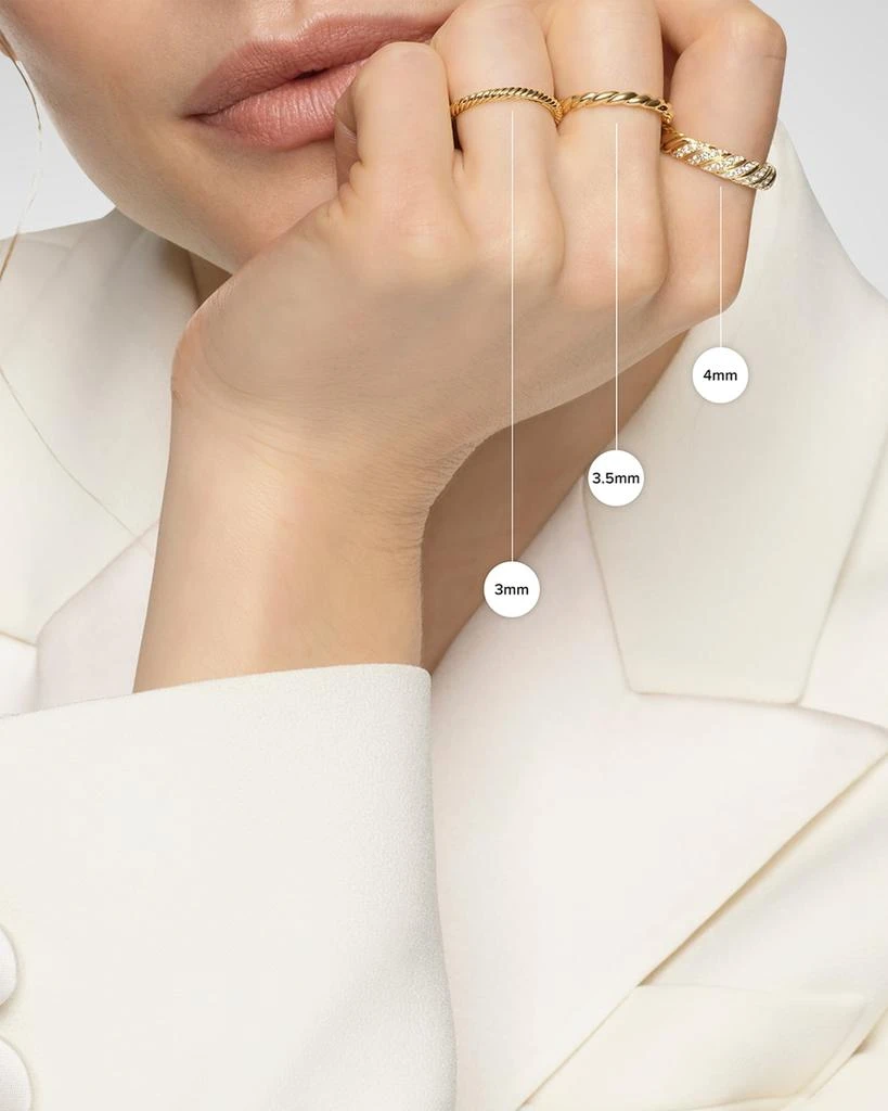 David Yurman Cable Edge Ring in 18K Gold, 4mm 4