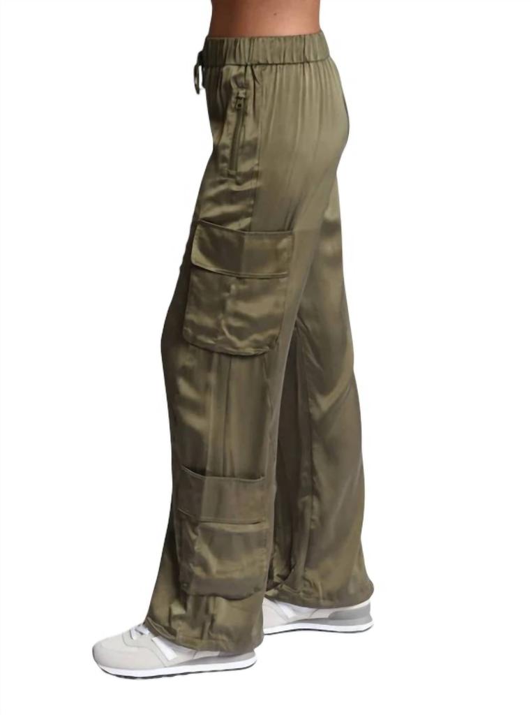 Blanc Noir Blanc Noir - Chelsea Silk Wide Leg Cargo Pants