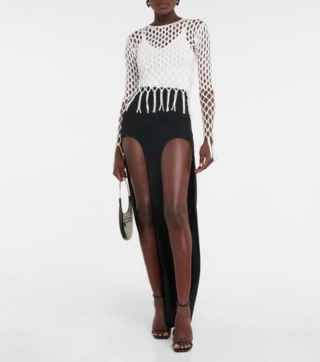 Dion Lee Fringed fishnet top 2