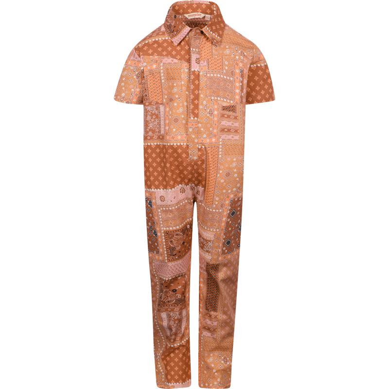 Munster Patchwork paisley print jumpsuit in brown
