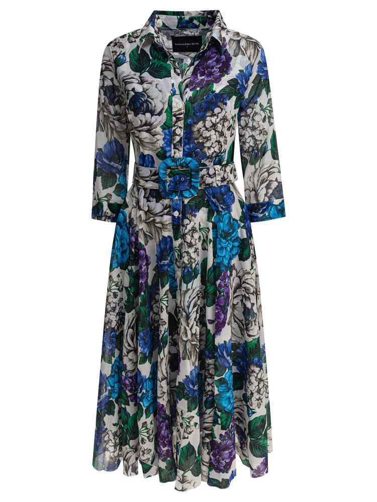 SAMANTHA SUNG Samantha Sung Aster Floral Shirt Dress