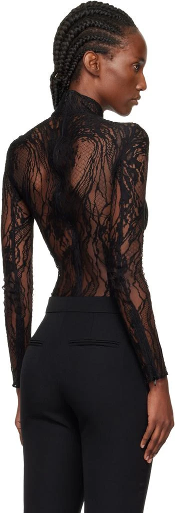 Balmain Black Long-Sleeved Lace Bodysuit 3