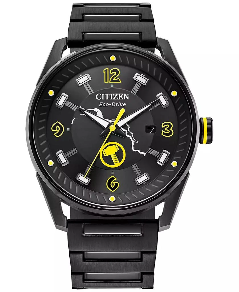 Citizen Citizen Men's Eco-Drive Marvel Thor Black Ion-Plated Stainless Steel Bracelet Watch 42mm 1