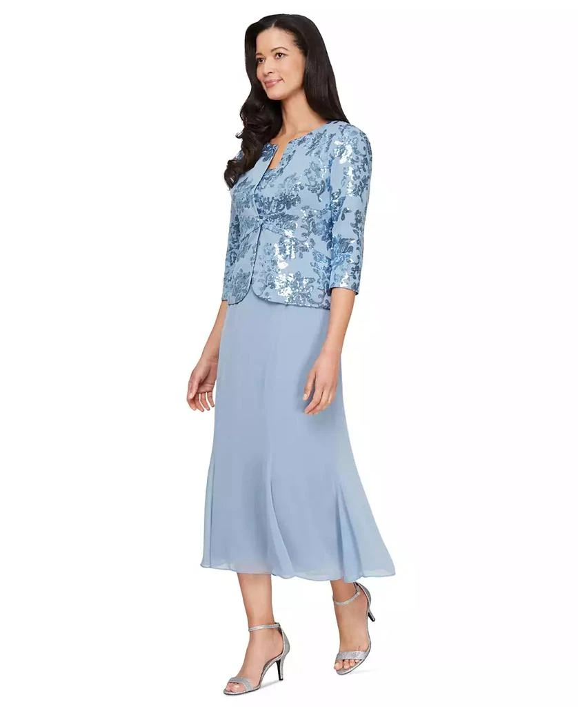 Petite 3/4-Sleeve Mock Tea Length Dress  On Sale Now with Up to 51% Off |  Discover Exclusive Deals & Savings at BeyondStyle  Authentic Alex Evenings  dress|women's fashion|dresses with Limited-Time Discounts,