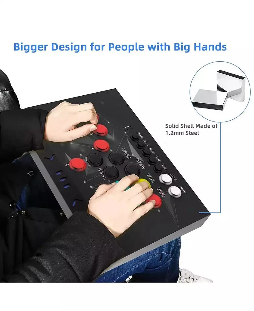 NBCP Arcade Fight Stick, Arcade Fighting Joystick, Street Fighter Controller with Turbo for PS3, Nintendo Switch, PC Windows (7/8/10/11), Android TV Box, Raspberry Pi, NEOGEO Mini 4