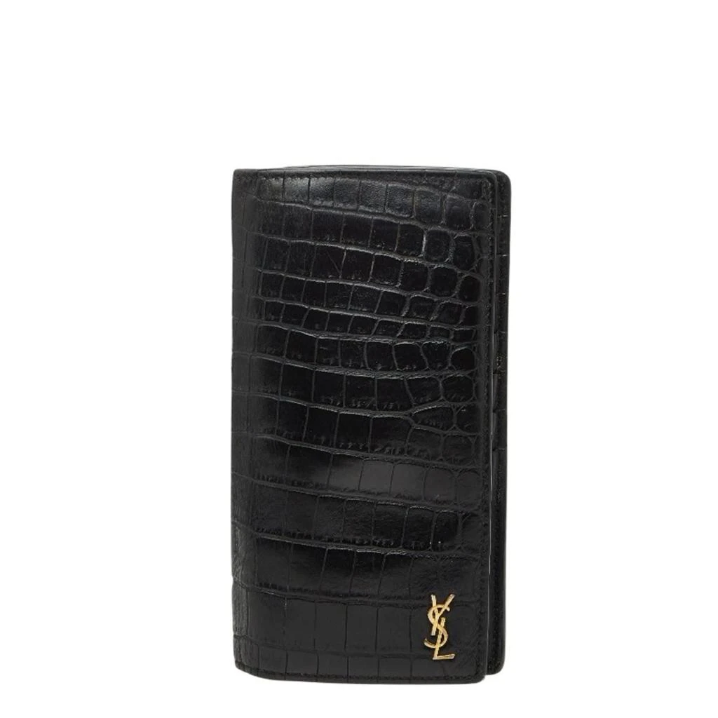 Yves Saint Laurent Leather Long Wallet (Bi-Fold) (Pre-Owned)