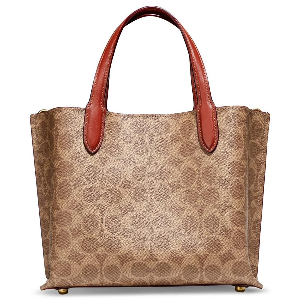 COACH Signature Coated Canvas Willow Tote 24 with Convertible Straps 2
