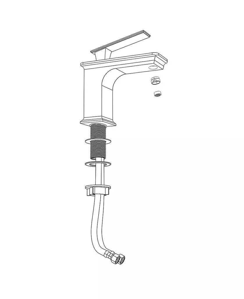 Yescom Aquaterior Undermount Sink Cold 
Hot Water Simple 1 Hole Bathroom Square Faucet 2