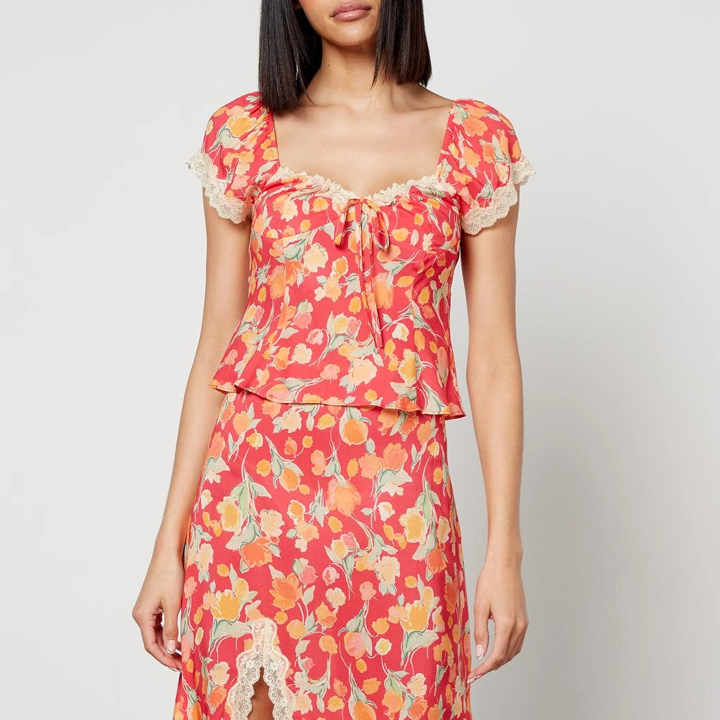 Rixo Rixo Rosella Floral-Print Satin Top 1