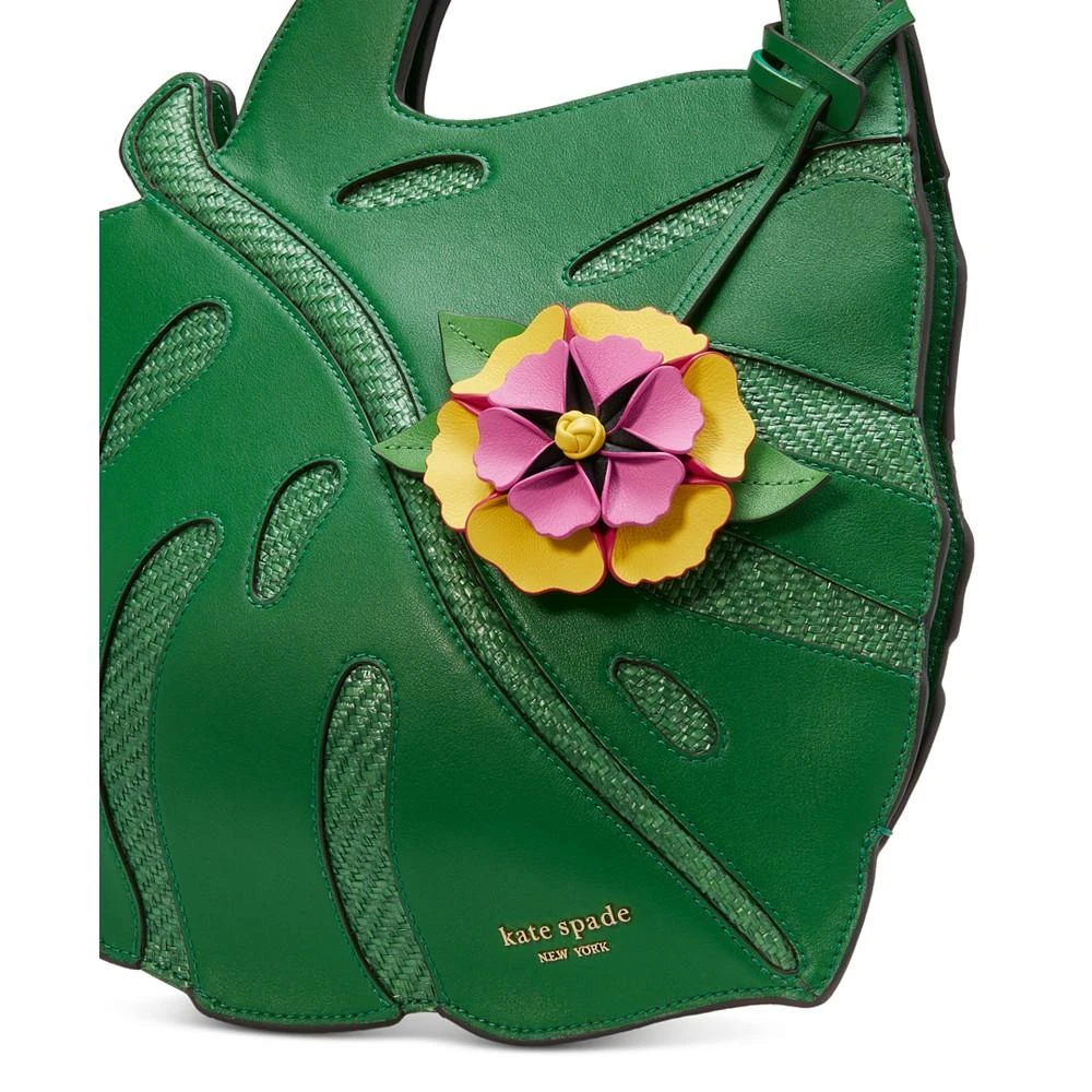 Kate Spade Playa Leather And Straw 3D Leaf Tote 2