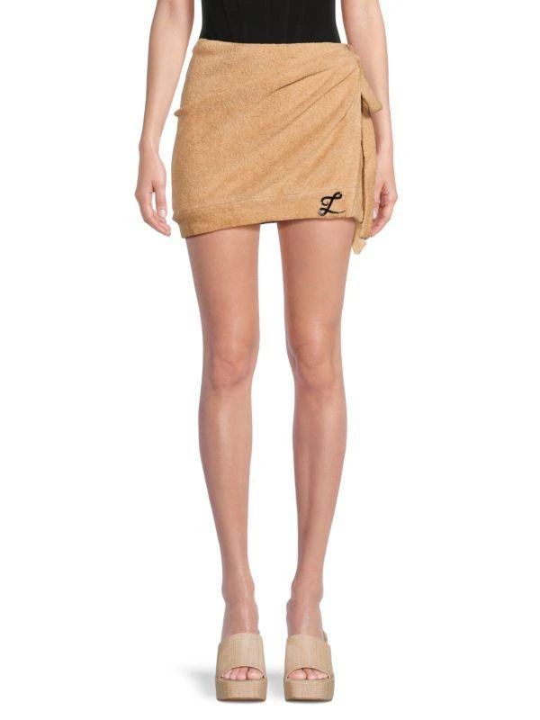 LaQuan Smith Terry Cloth Wrap Mini Skirt 1
