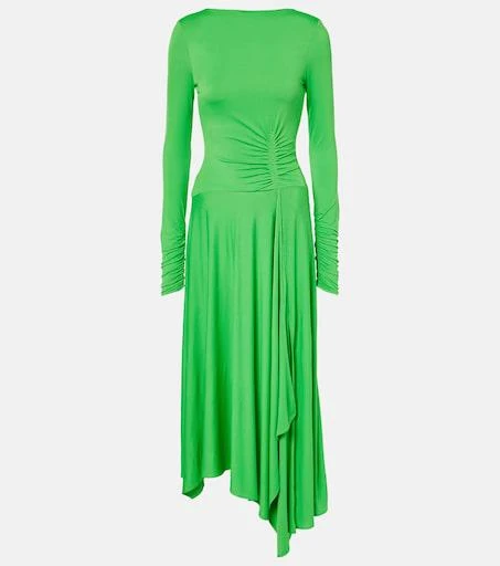 acne asymmetric dress Acne Studios Asymmetric Knotted Midi Dress In Yellow - 50% Off