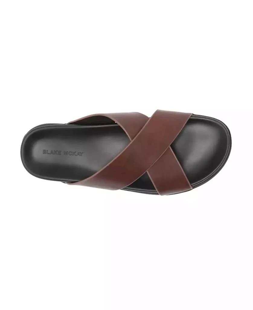 Blake McKay Men's Jake Dress Casual Cross-Strap Leather Slide Sandal 3