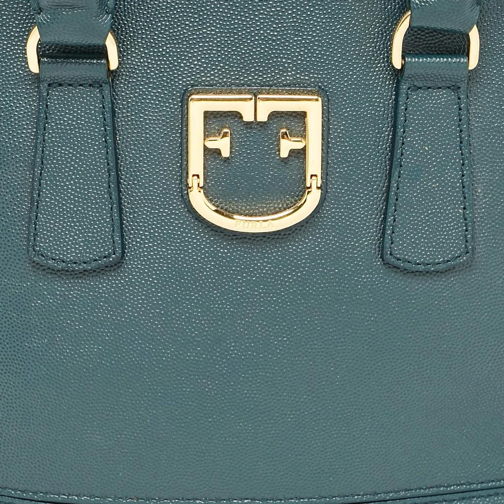 Furla Furla Dark Green Leather Dome Logo Satchel 5