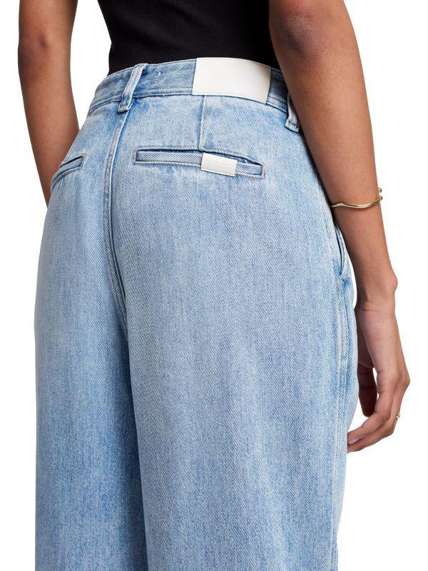7 For All Mankind Pleated Denim Wide-Leg Jeans