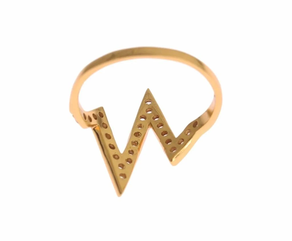 Nialaya Nialaya Gold 925 Silver s Clear CZ 18K Ring 5