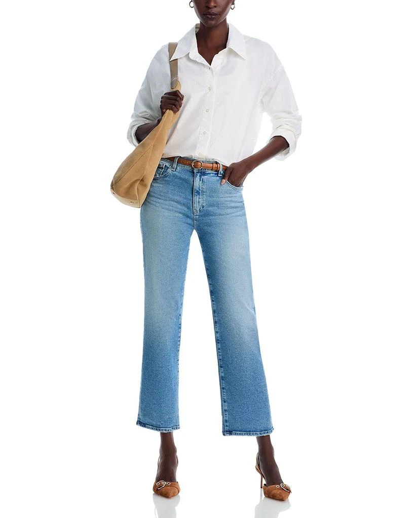 AG Mid Rise Cropped Straight Leg Jeans in Momento 2
