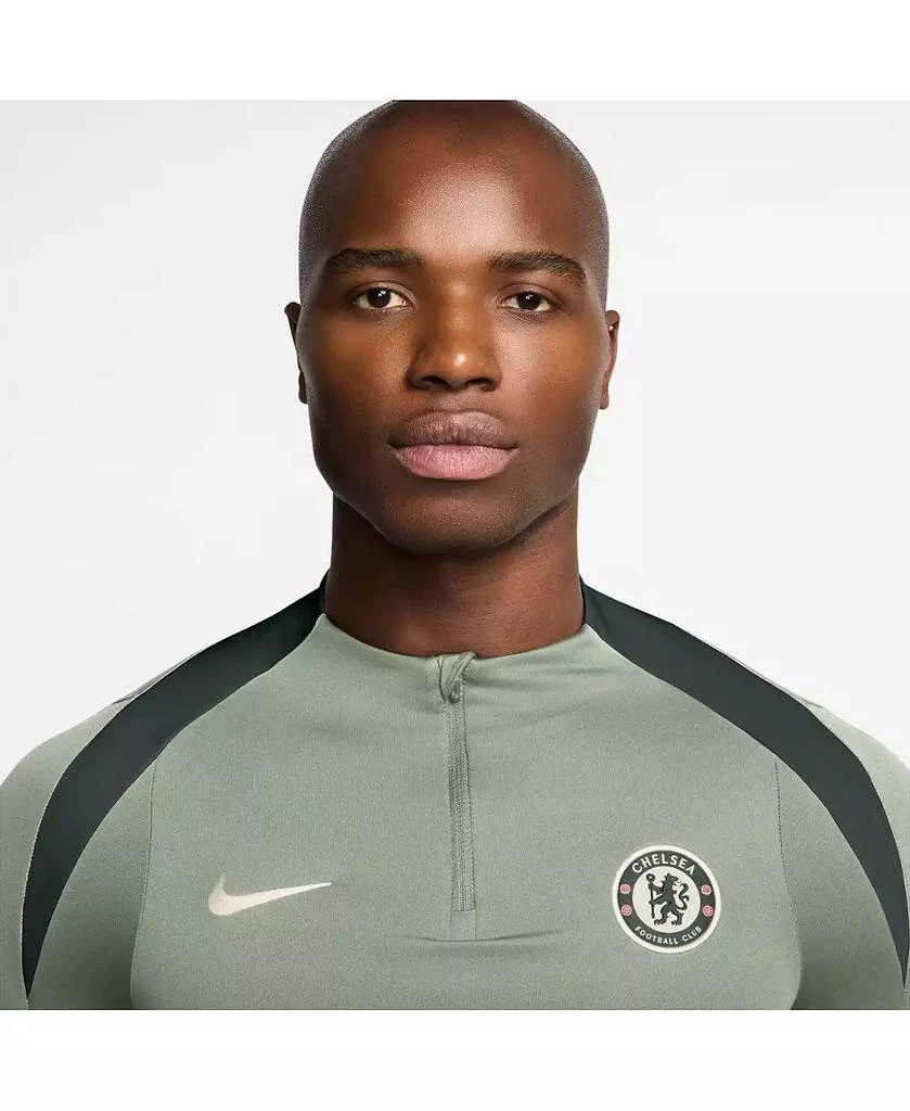 NIKE Men's Green Chelsea 2025/26 Strike Drill Raglan Quarter-Zip Long Sleeve Sweatshirt 3