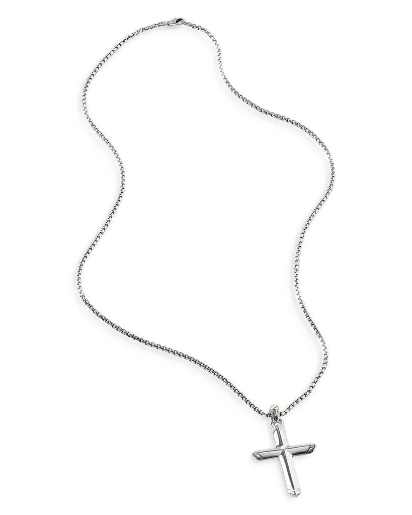 John Hardy Men's Sterling Silver Classic Chain Cross Pendant Necklace, 22" 7