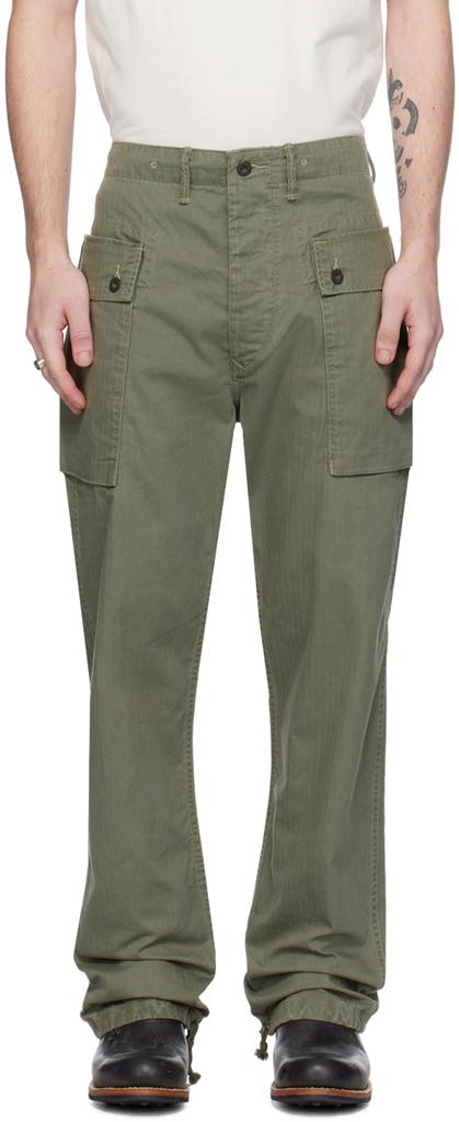 RRL Green Straight-Leg Cargo Pants