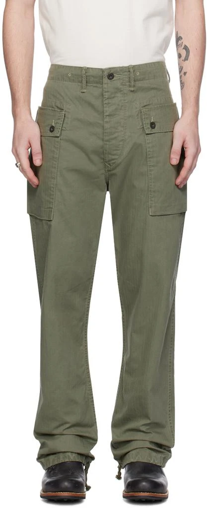 RRL Green Straight-Leg Cargo Pants 1