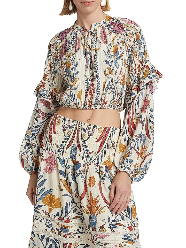 Farm Rio Romantic Lightness Long-Sleeve Blouse 3