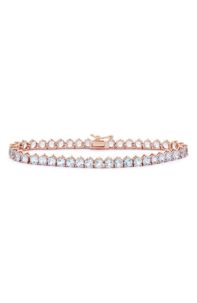 FZN 14K Gold Rose Gold Plate Sterling Silver Stone Bracelet