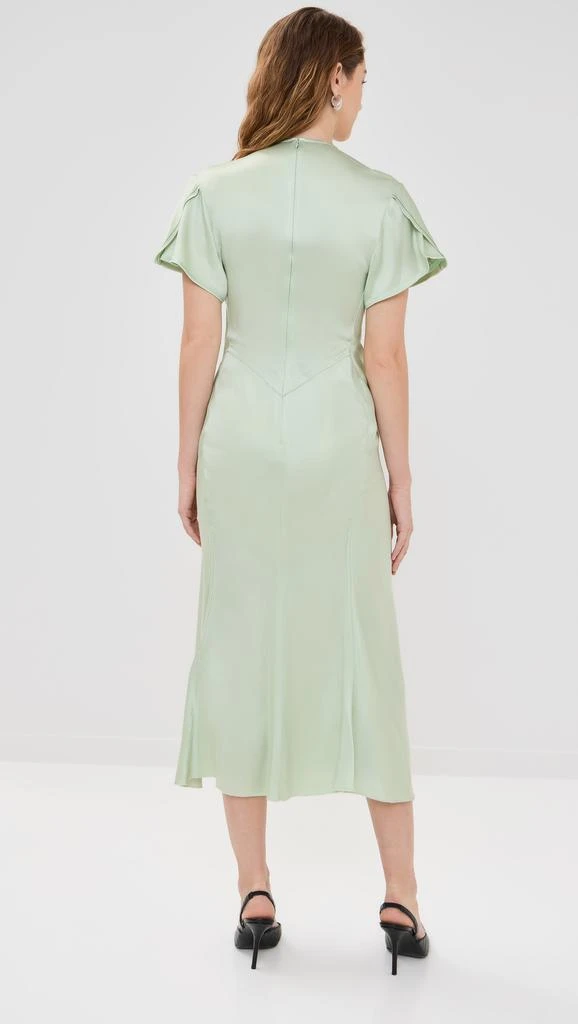 Victoria Beckham Gathered V-Neck Midi Dress 2