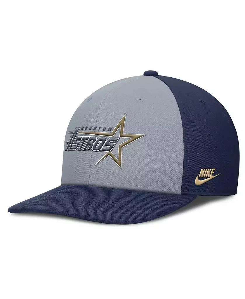 NIKE Men's Gray/Navy Houston Astros Pro Performance Snapback Hat 3