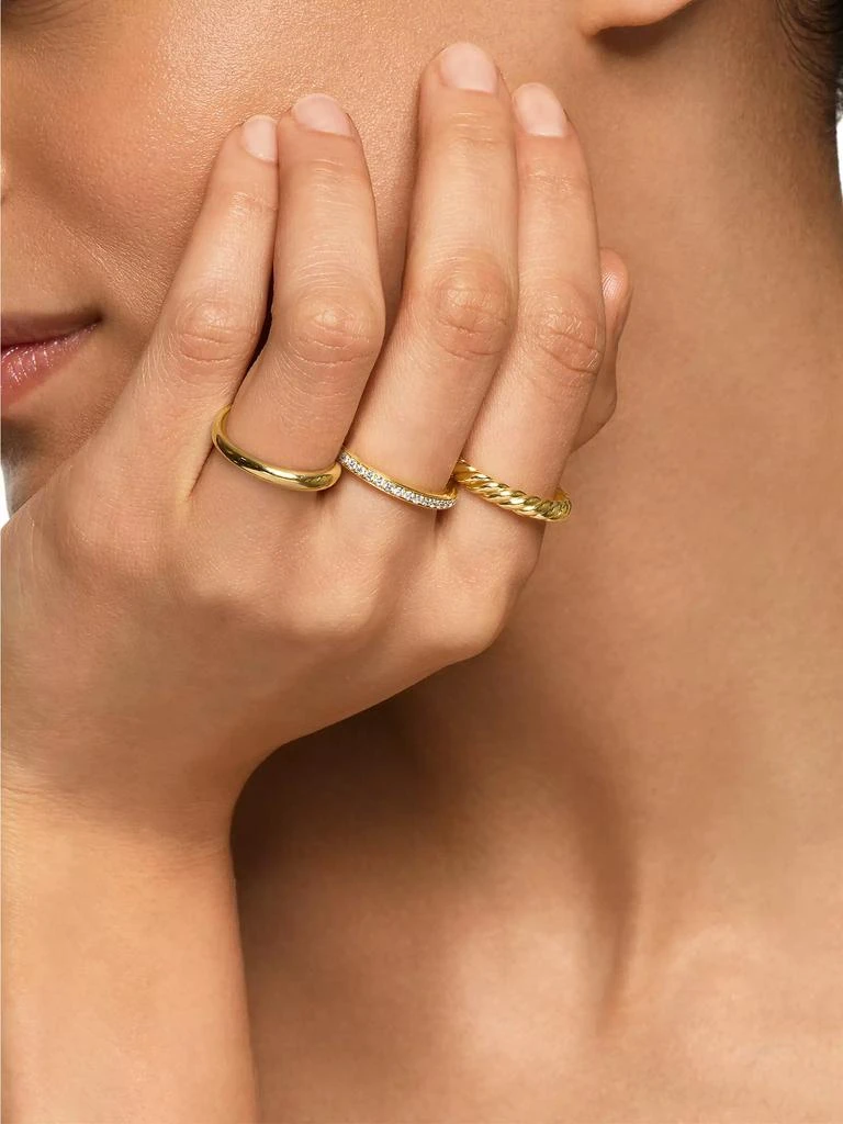 David Yurman DY Mercer Three Row Ring in 18K Yellow Gold 6