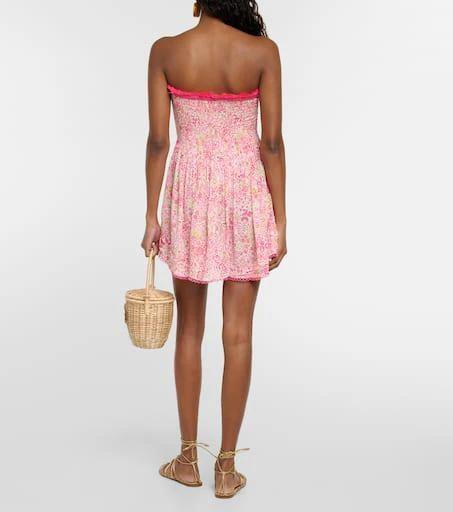 Poupette St Barth Claire floral strapless minidress 3