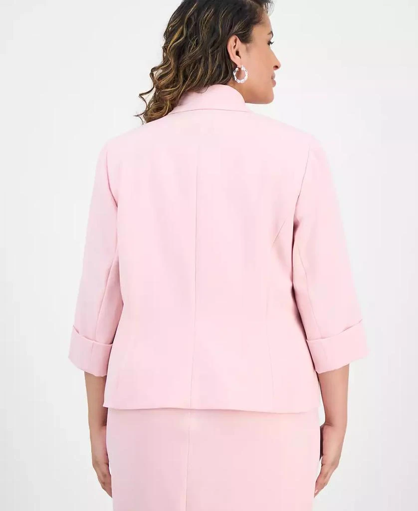 Kasper Plus Size 3/4-Sleeve Open-Front Blazer 3