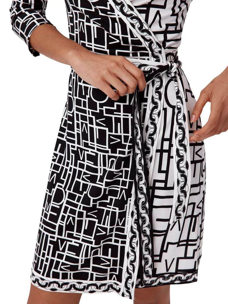 Diane von Furstenberg Hera Logo &amp; Chain-Link Mini Wrap Dress 5