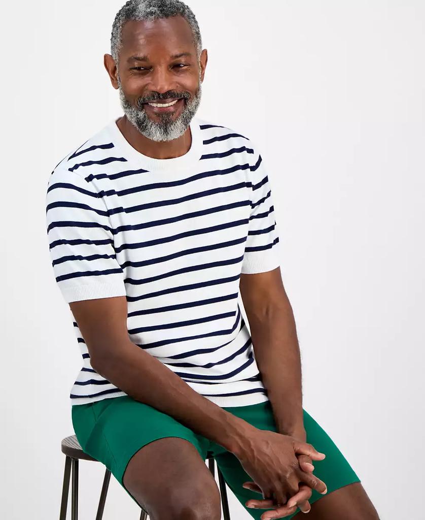 Club Room Men's Short-Sleeve Bengal Striped Cotton Sweater T-Shirt, Exclusively at Macy's
