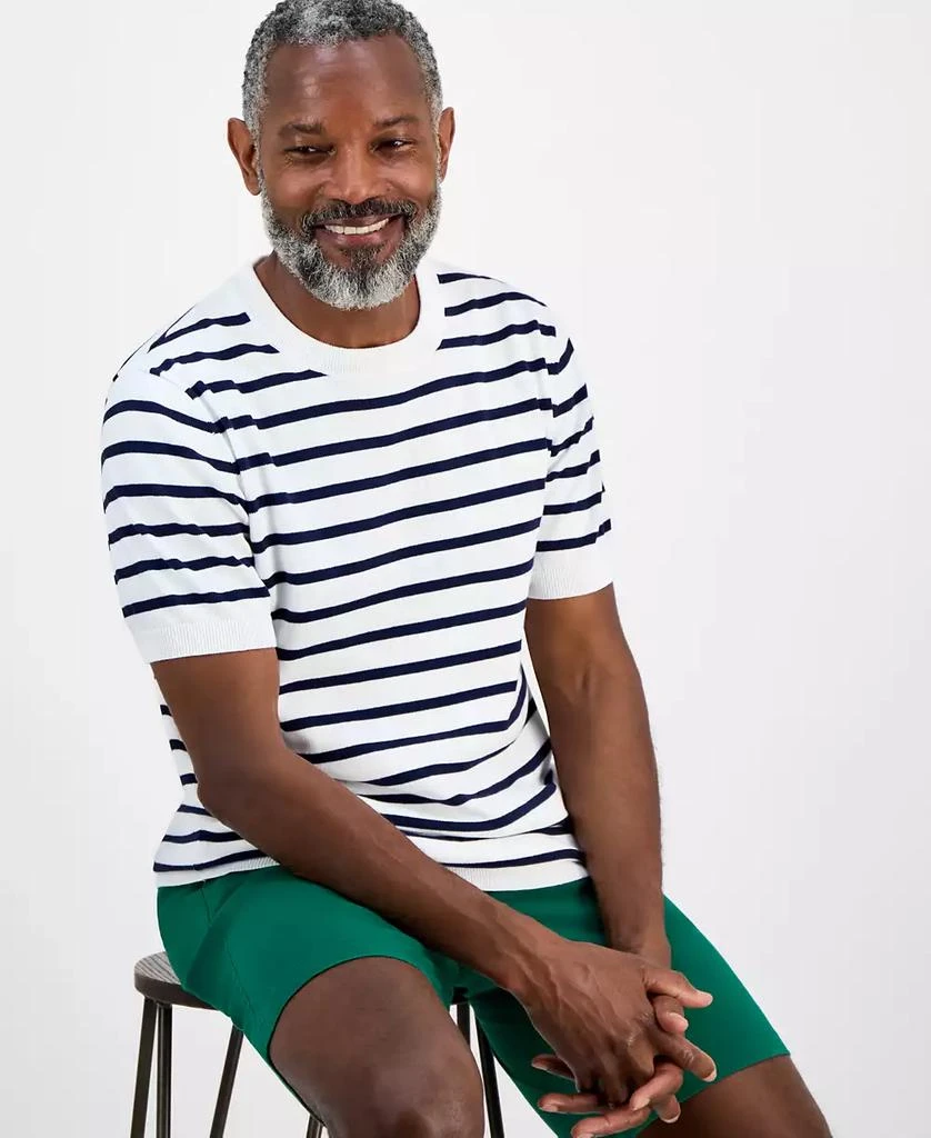 Club Room Men's Short-Sleeve Bengal Striped Cotton Sweater T-Shirt, Exclusively at Macy's 2