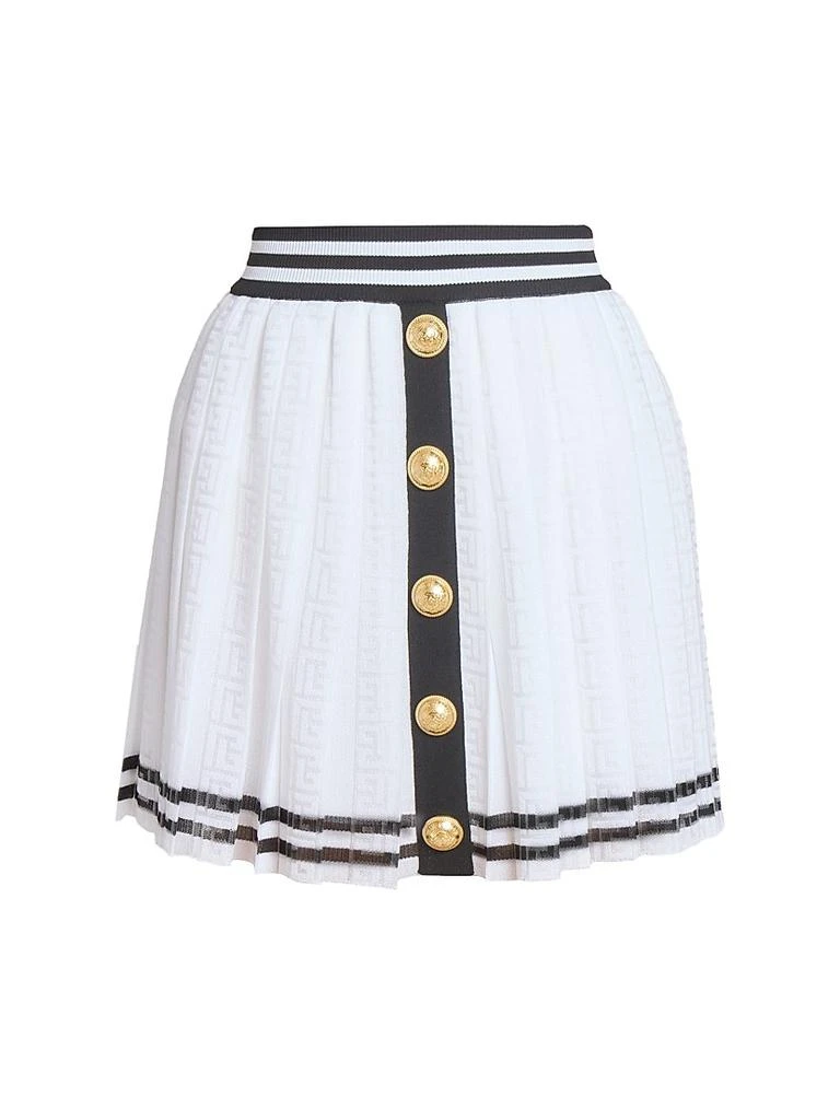 Balmain Striped Logo Knit Miniskirt 1