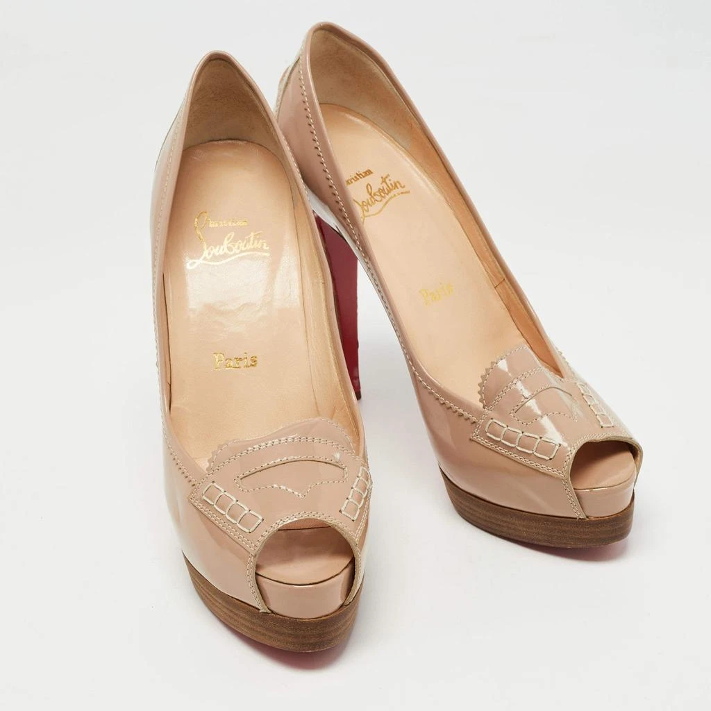 Christian Louboutin Christian Louboutin Beige Patent Peniche Peep Top Pumps Size 39 4