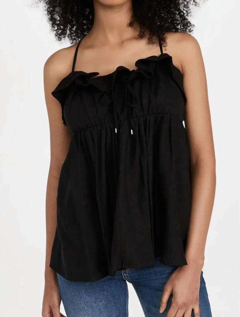 MARISSA WEBB Jayce Linen Laced Empire Top In Black 1