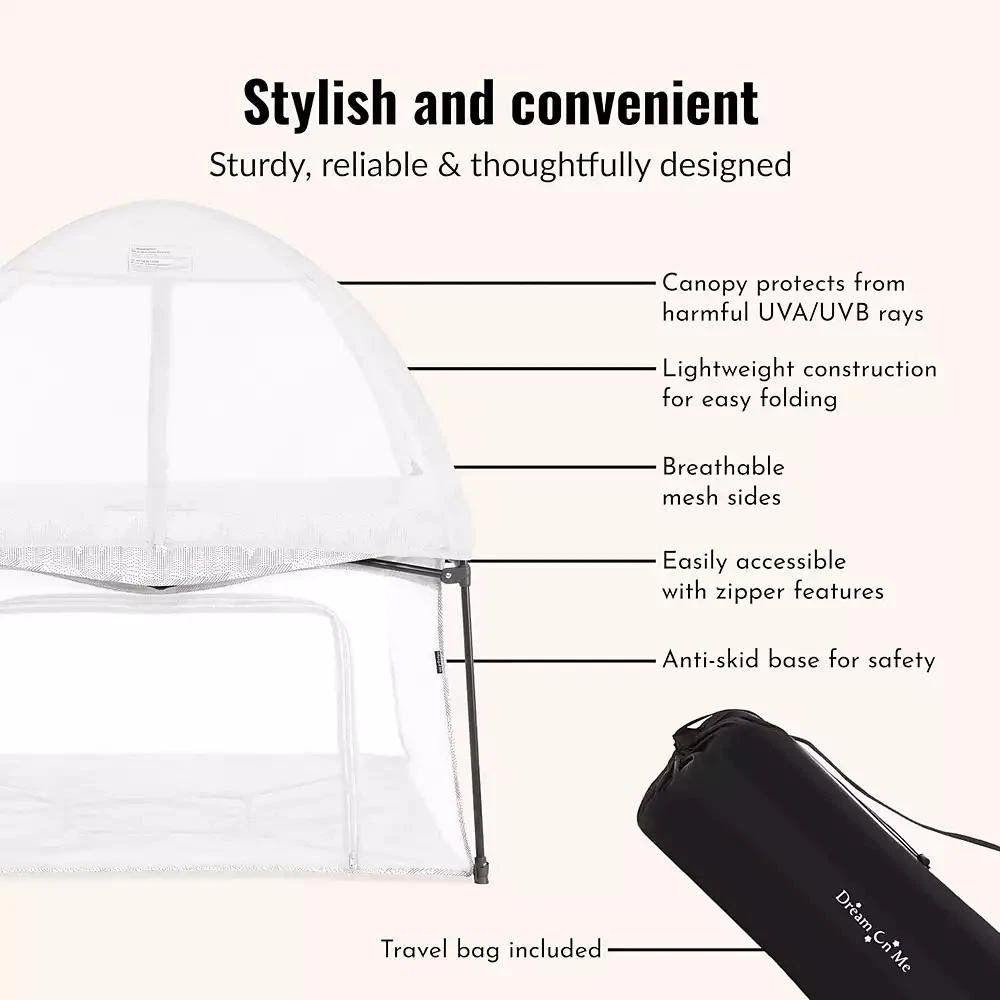 Dream On Me Baby Ziggy Square Playpen with Canopy 2