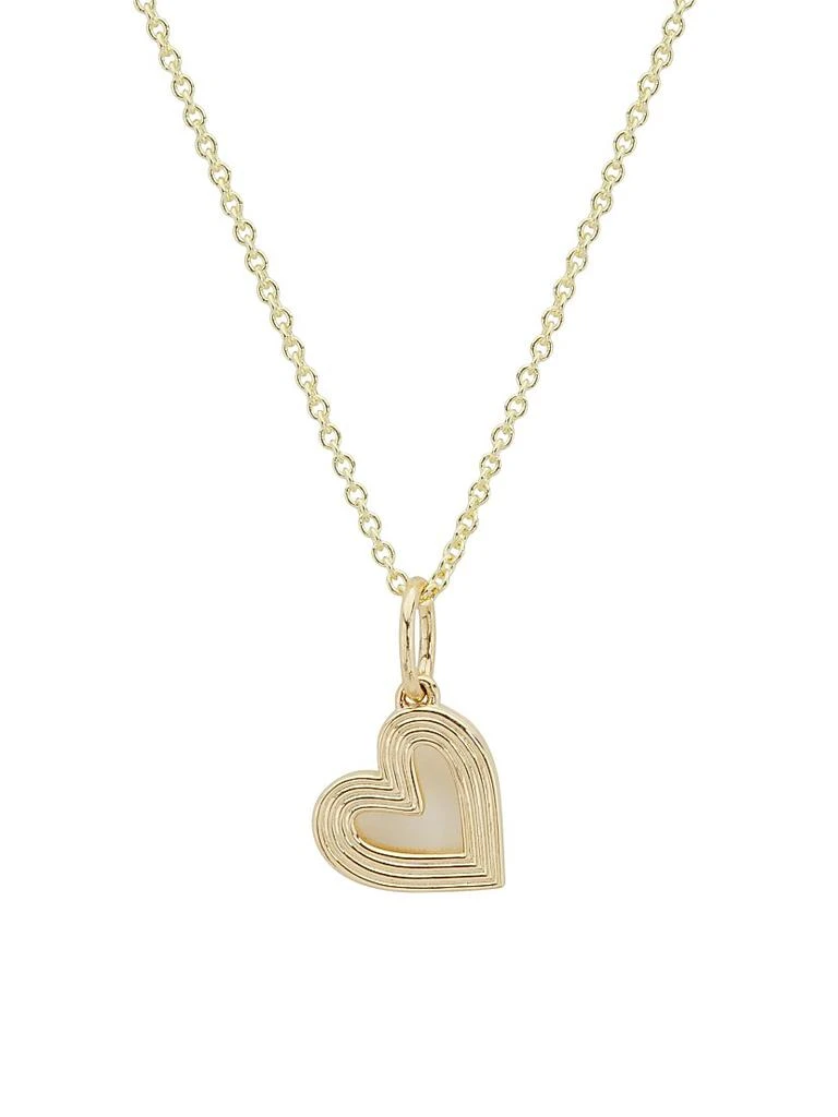 Sydney Evan Love Notes 14K Yellow Gold Fluted Heart Pendant Necklace 1