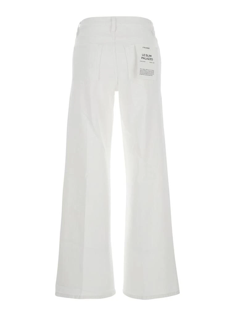 FRAME 'Le Slim Palazzo' White Five Pocket Pants In Cotton Woman 2