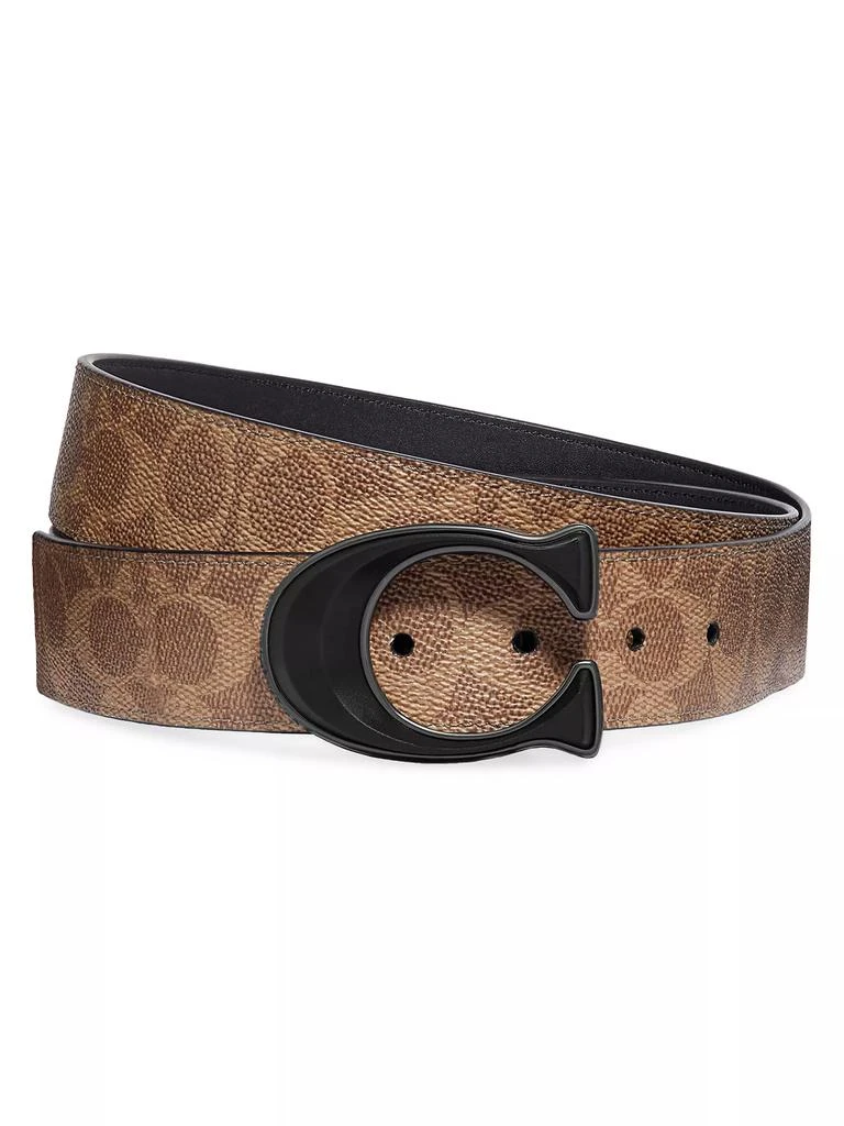 Coach Logo Buckle Leather Belt 1