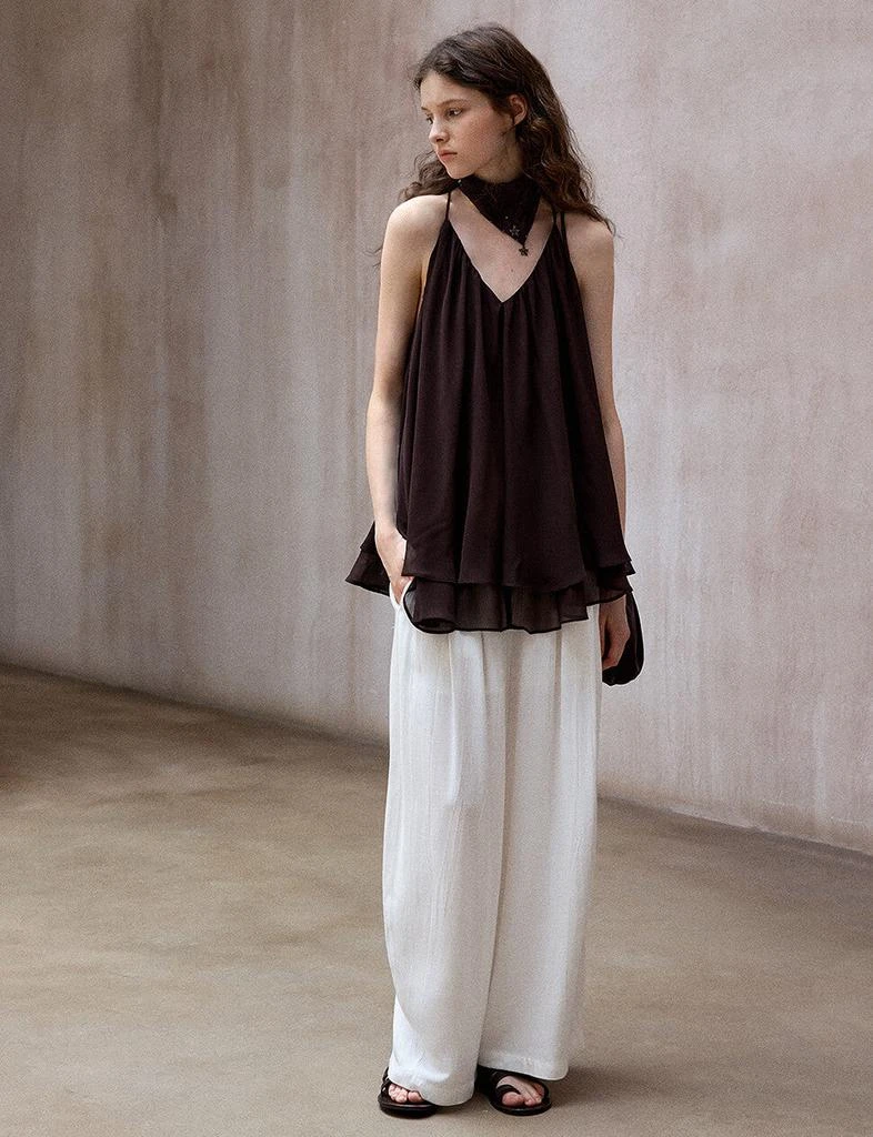Pixie Market White Draped Trousers 7