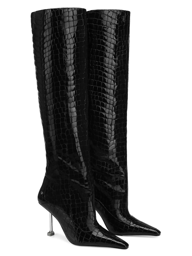 Naked Wolfe Texas Faeda Croc Patent Leather Boots