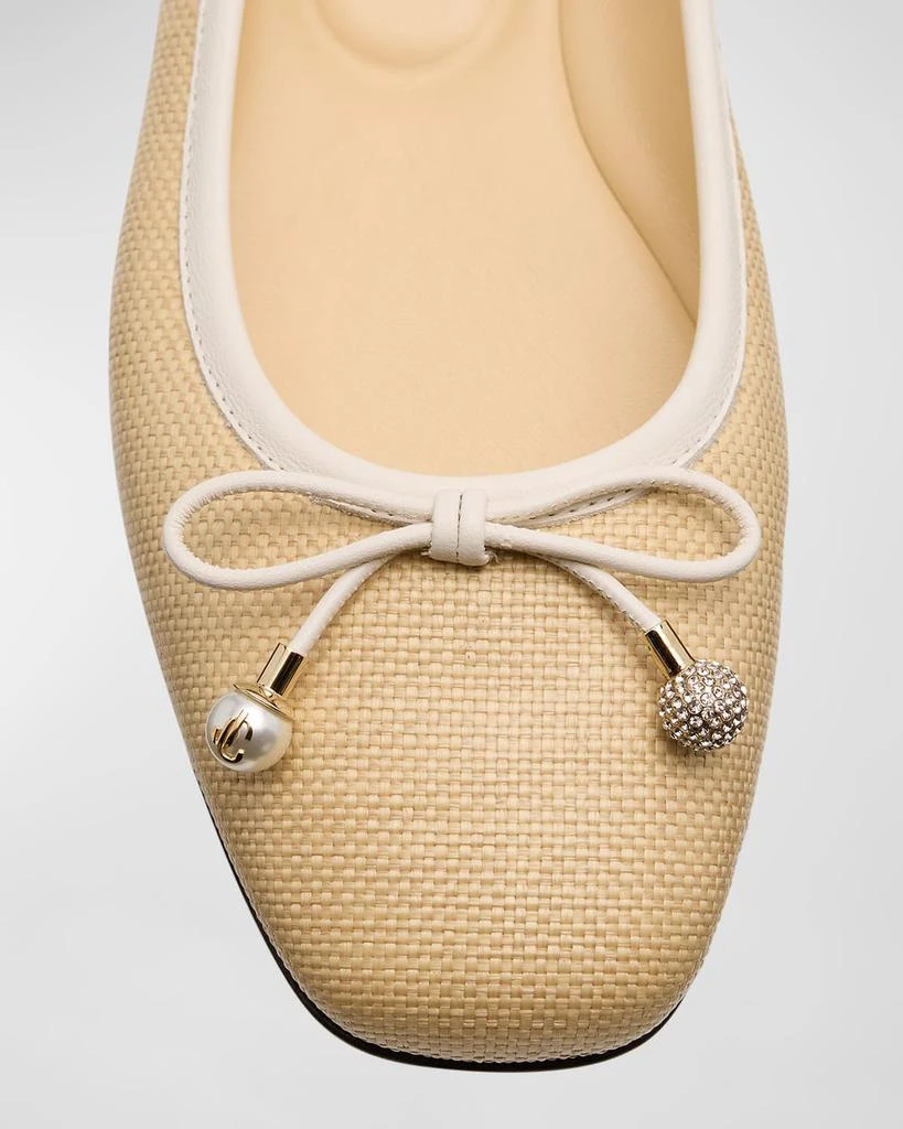 Jimmy Choo Elme Cotton Bow Ballerina Flats 6